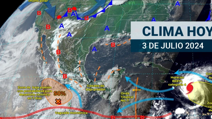Clima en México hoy 3 de julio de 2024