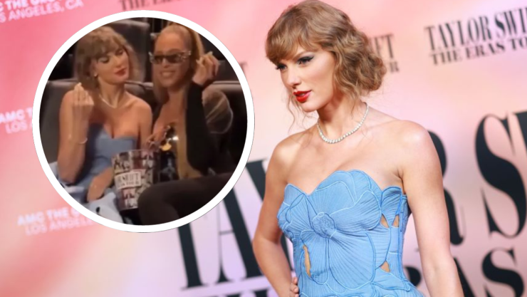 Taylor Swfit y Beyoncé posan juntas durante el estreno de la película de The Eras Tour