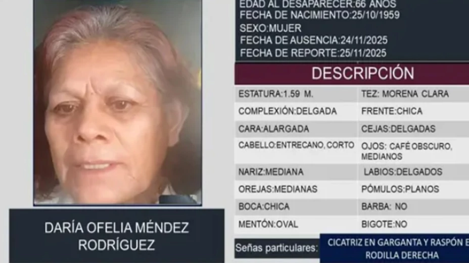 Buscan a Daría Ofelia Méndez, desapareció cuando viajó del Edomex a Izúcar de Matamoros