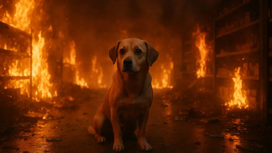 Perrito en incendio Colombia