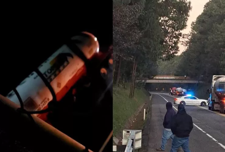 VIDEO: Pipa de gas volcó sobre la autopista México-Tuxpan en Puebla hoy; cierre total por riesgos