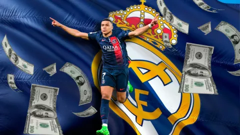 Mbappé con el Real Madrid