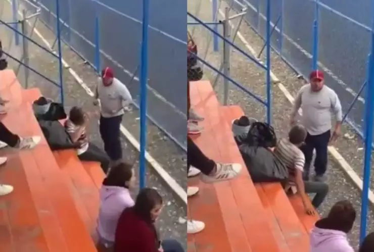 Hombre golpea a abuelito por celebrar gol contrario.