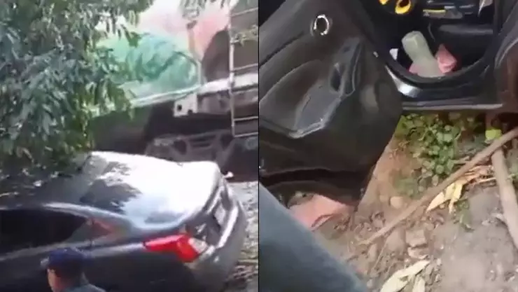 Intentó ganarle a un tren