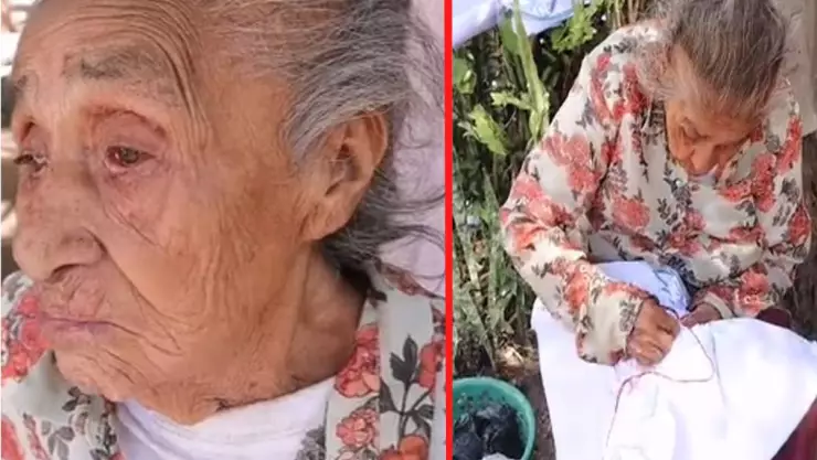 La señora Isabel vive sola en Oaxaca, a sus 97 años.- 