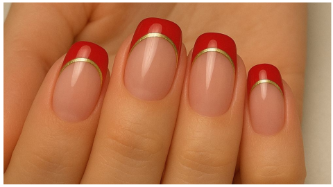 uñas francesas rojas diseños bonitos