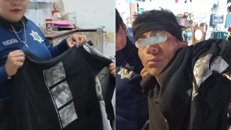 Pasó en Motul: Entro a una tienda de ropa y quiso hacer de las suyas; así fue detenido