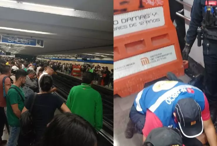 Fuerte accidente en el Metro CDMX, hombre cae de las escaleras