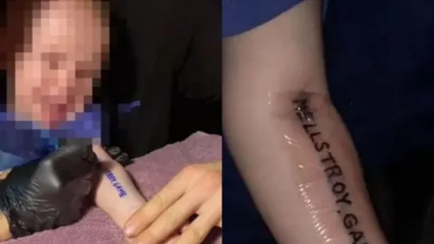 VIDEO FUERTE: Padres bielorrusos tatúan a su hijo de un año para ganar 60,000 dólares en un reto viral.