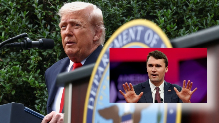 El presidente Donald Trump, pronuncia un discurso durante una ceremonia en el Pentágono para conmemorar el 24.º aniversario de los atentados del 11 de septiembre de 2001 contra EU