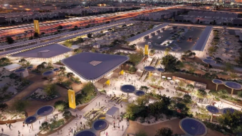 Esquema de cómo sería la estación del tren bala en California