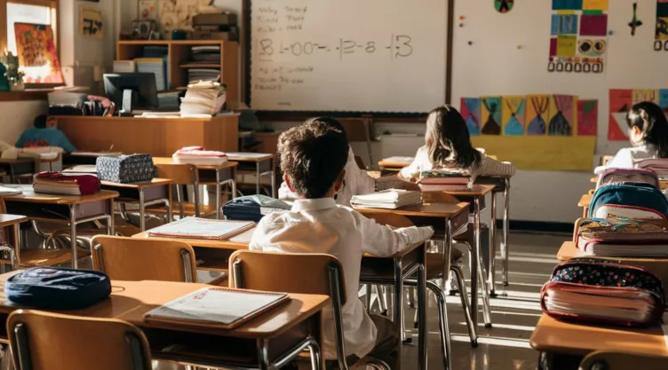 Una foto de un ambiente típico de un salón de clases