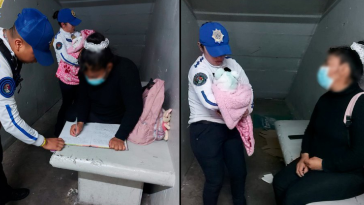 Mujer policía amamanta a bebé de mujer que se desmayó en el Metro CDMX.