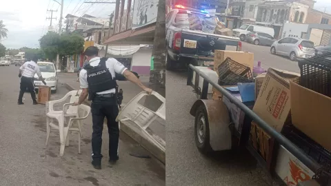 Quitan objetos para apartar estacionamiento en Estadio Tomateros