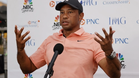 Tiger Woods en conferencia de prensa
