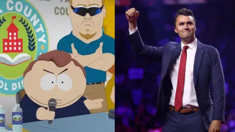 Charlie Kirk imitado por Eric Cartman en South Park