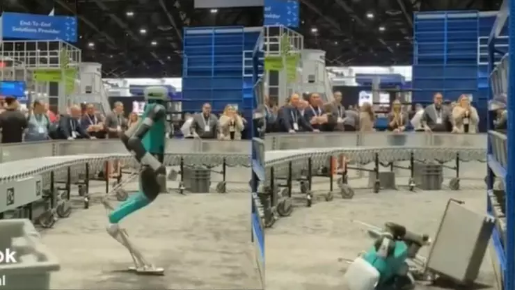 VIDEO: Robot colapsó después de 20 horas de trabajo