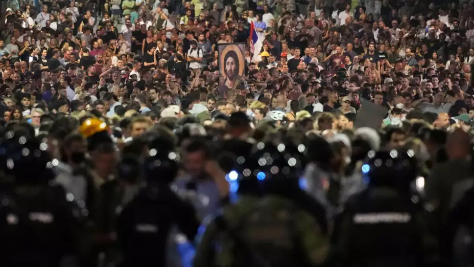 Protesta antigubernamental en Belgrado, Serbia.