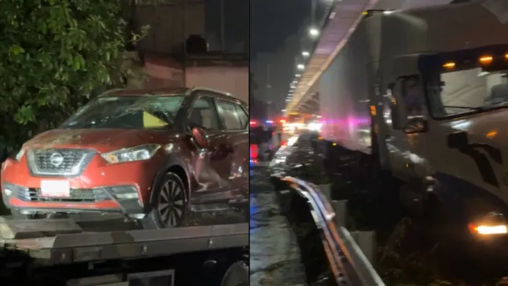 VIDEO: Accidente contra tráiler en la autopista México-Puebla; conductor quedó atrapado