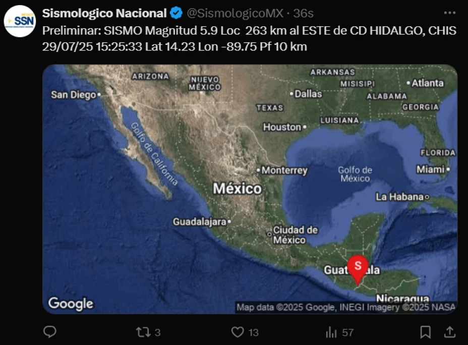 Sismo Ciudad Hidalgo 5.9