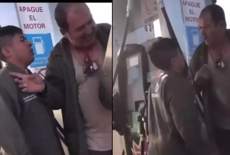 Pelea entre despachadores de gasolina