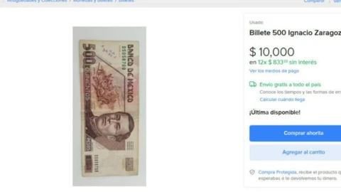 Este billete de 500 pesos que ya no se fabrica se vende en 10 MIL