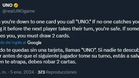 ¡Oficial! No es obligatorio gritar ‘UNO’ en tu última carta, así lo confirman los creadores.jpg