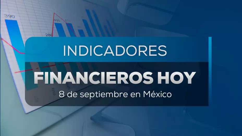 Precio del dólar hoy 8 de septiembre de 2025: Tipo de cambio frente al peso mexicano. En la imagen se observa una tarjeta informativa de indicadores financieros