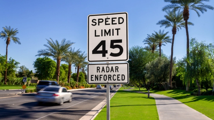 Cartel de máxima velocidad en Estados Unidos