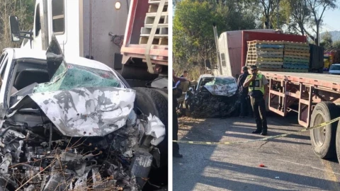 Choque trailer taxi Tenango-Tenancingo