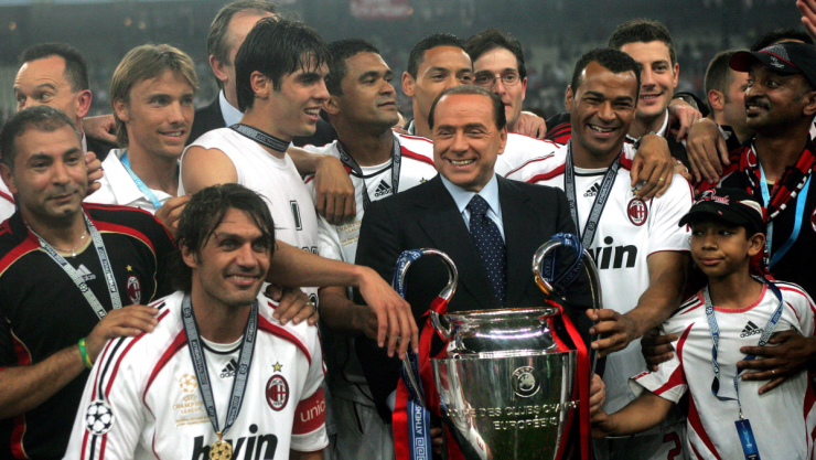 Silvio Berlusconi con el Milan