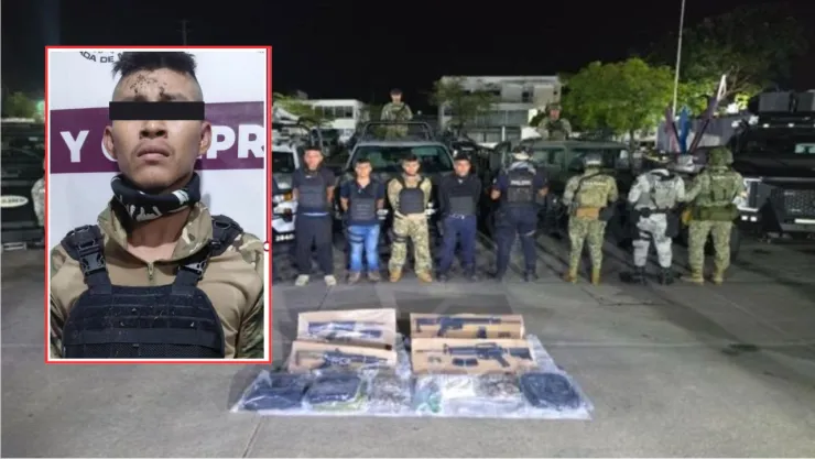 Detienen a 4 por extorsión en Tabasco; portaban armas largas y chalecos tácticos