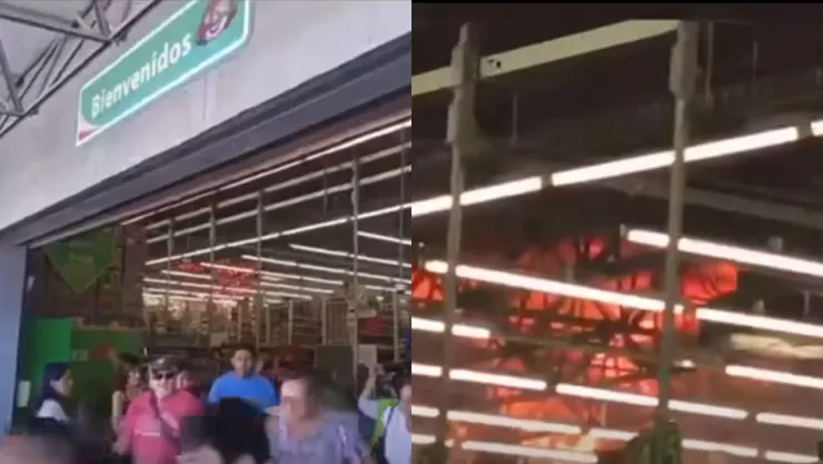 VIDEO FUERTE | Estructura colapsa con personas dentro tras incendio de tienda departamental en Puerto Vallarta, Jalisco