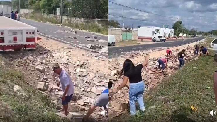 Última Hora: Se registra rapiña tras FUERTE ACCIDENTE de camión en el Periférico de Mérida.jpg