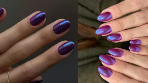 uñas cromasol moradas