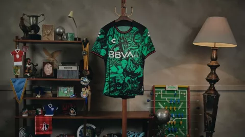 Charly presenta la playera para el juego All Star