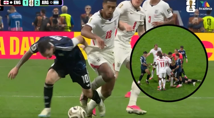 Duelazo entre Messi y Bellingham: se arma la trifulca en el último minuto del Inglaterra vs Argentina