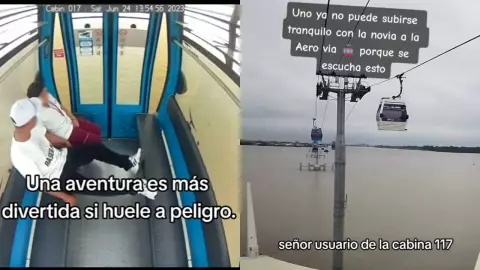 VIDEO: Descubren a una pareja teniendo sexo en un teleférico; filtraron varios ángulos