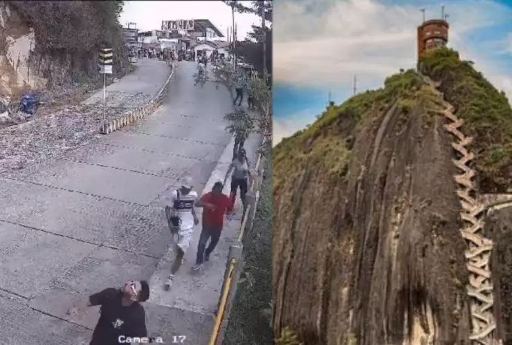VIDEO: Momento en que se cayó Piedra del Peñol en Colombia sobre personas