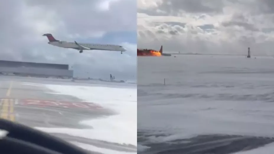 ¡FUERTES IMÁGENES! Filtran VIDEO de accidente aéreo en Toronto que dejó a 18 heridos