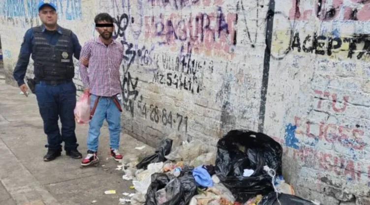 Hombre detenido por tirar basura en la CDMX.