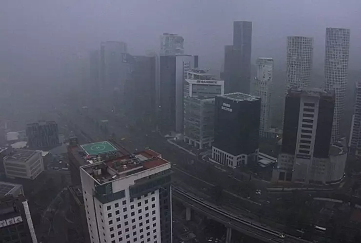 Lluvia con granizo en toma aérea desde la CDMX.
