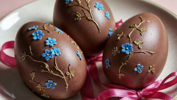 como hacer huevos de pascua con chocolate