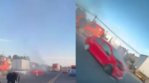 VIDEO: Accidente paraliza la autopista Tlaxcala-Apizaco hoy; provoca caos y filas kilométricas 