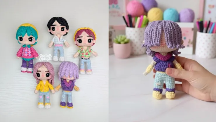 Amigurumis de saja boys de kpop demon hunters