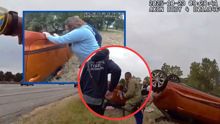 Policía rescate a bebé en Texas.