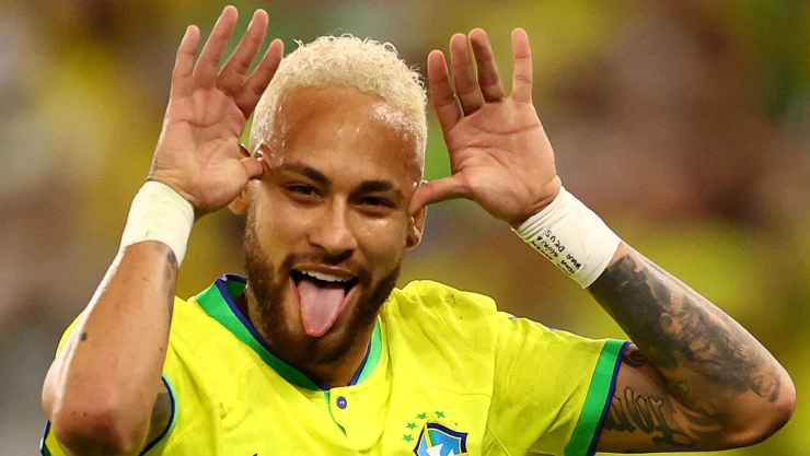 Neymar celebrando su gol ante Corea del Sur