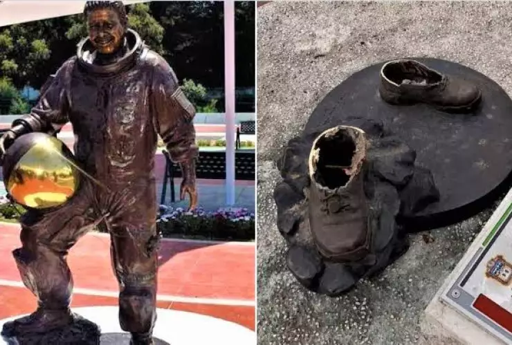 José Alberto “N”, Ignacio “N” y Darío “N” fueron detenidos por el presunto robo de la estatua del astronauta mexicano, José Hernández Moreno en Zinacantepec.
