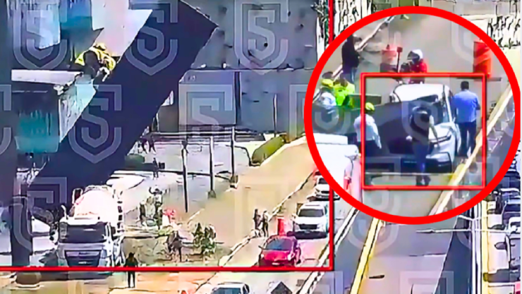 espectacular cae sobre camioneta en Interlomas