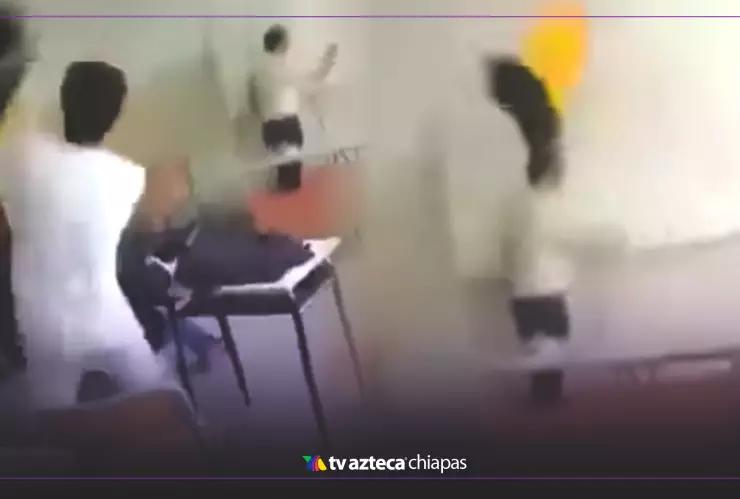 Video viral: Alumno agrede a su profesor en plena clase ¡Le avienta un bote de basura!
